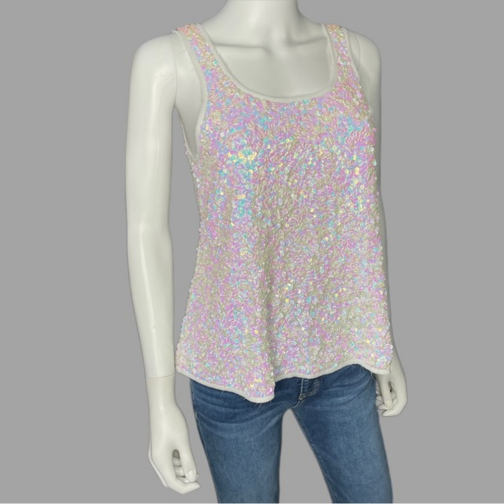 Gryphon‎ Iridescent Sequins Tank Top
